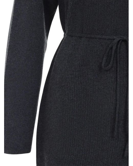 Fabiana Filippi Ribgebreide Midi-Jurk Met Capuchon in het Blue