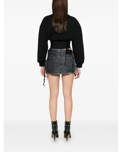 Mugler Black Laced Corset Sweatshirt