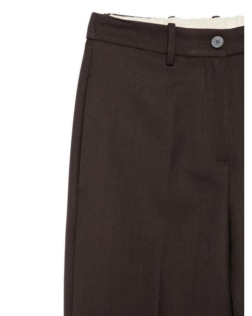 Alysi Gray Pleated Wool Trousers