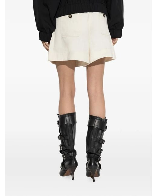 Self-Portrait White High-Waisted Shorts