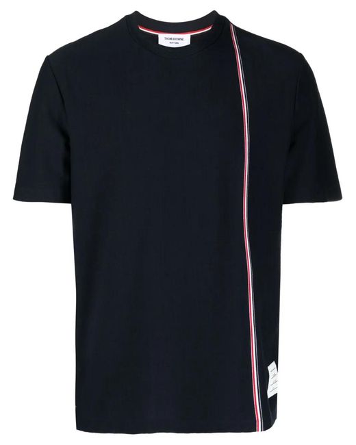 Thom Browne Blue Rwb Stripe Cotton T-Shirt for men