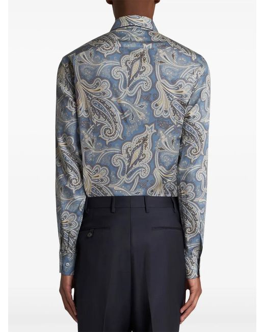 Etro Blue Versatile 3-Fabrics Dress Shirt For for men