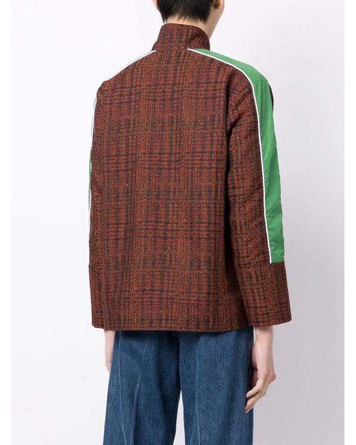 Ahluwalia Brown Check-Pattern Zip-Up Jacket for men