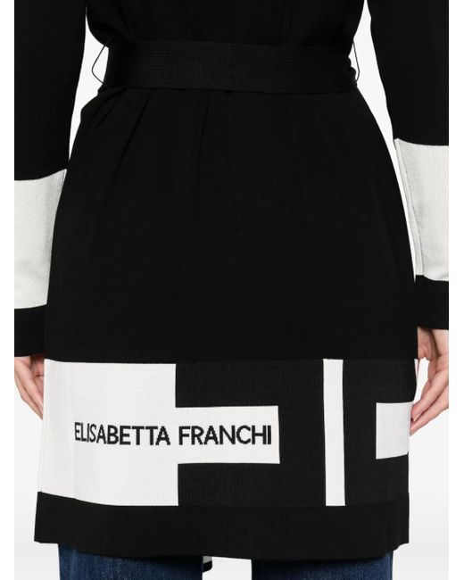 Elisabetta Franchi ストライプパネル カーディガン Black