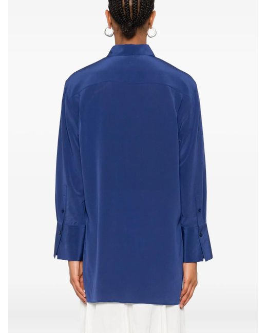 Camisa de seda con botones Joseph de color Blue