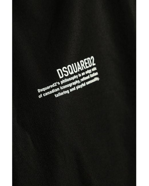 DSquared² Black Logo-Print Mini Dress