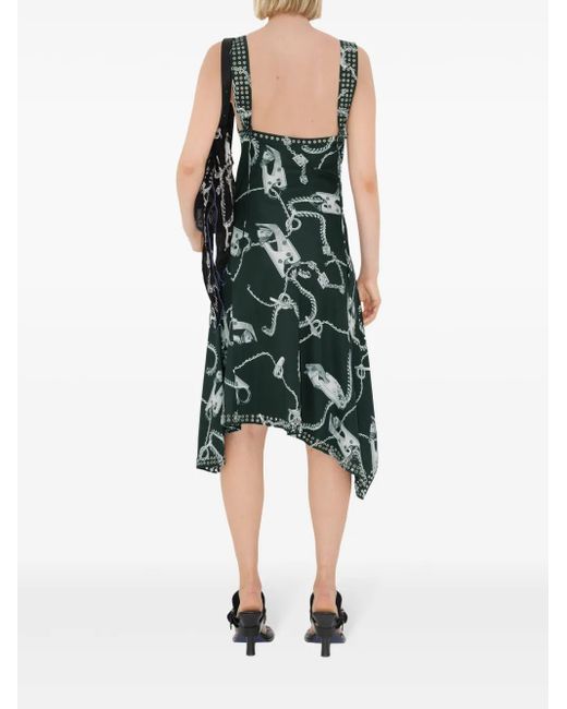 Vestido con estampado Knight Hardware Burberry de color Green