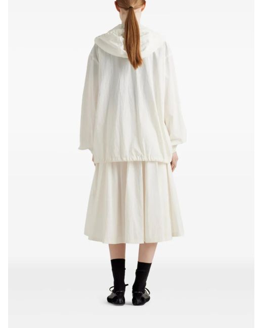 Prada Natural Cotton-Blend Midi Skirt