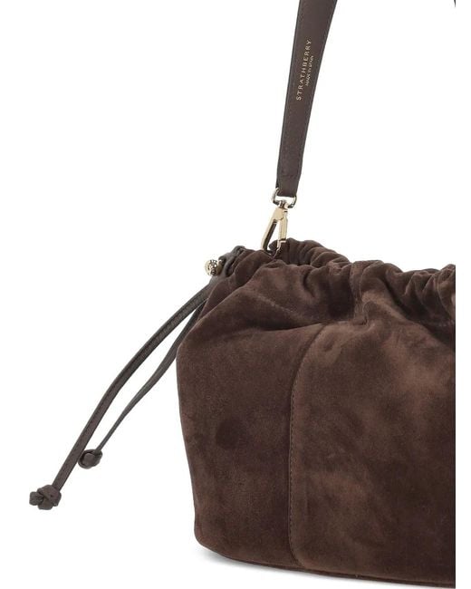 Strathberry Brown Charlotte Drawstring Shoulder Bag
