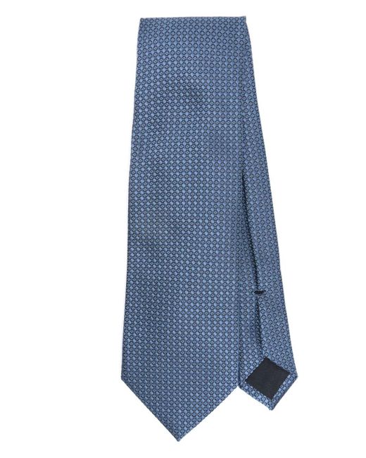 Tom Ford Blue Geometric-pattern Silk Tie for men
