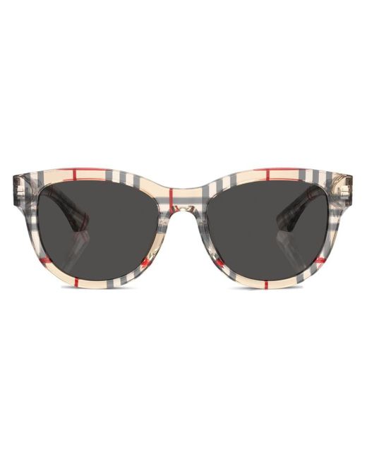 Burberry Gray Vintage Check Pantos-frame Sunglasses