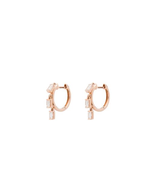 Anita Ko Multicolor 18Kt Rose Baguette Diamond Hoop Earrings