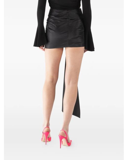 Magda Butrym Black Bow Draped Mini Skirt