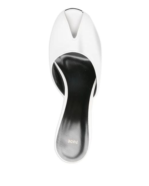 Jude White Date Leather Mules