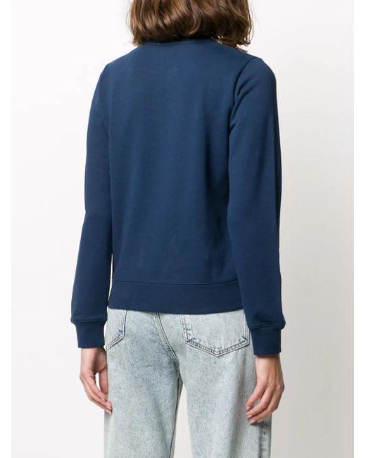A.P.C. Blue Tina Logo-Embroidered Sweatshirt