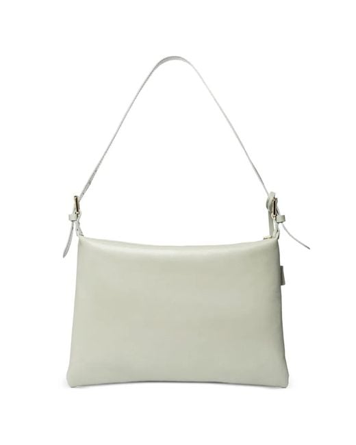 Marc Ellis White Nevada M Adjustable-Strap Leather Shoulder Bag