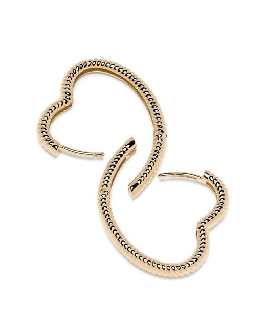 Yvonne Léon Metallic 9Kt Coeur Heart Hoop Earrings