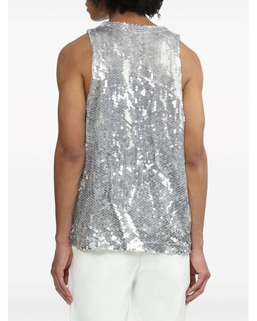 COMME DES GARÇON BLACK Gray Sequin-Embellished Scoop-Neck Vest