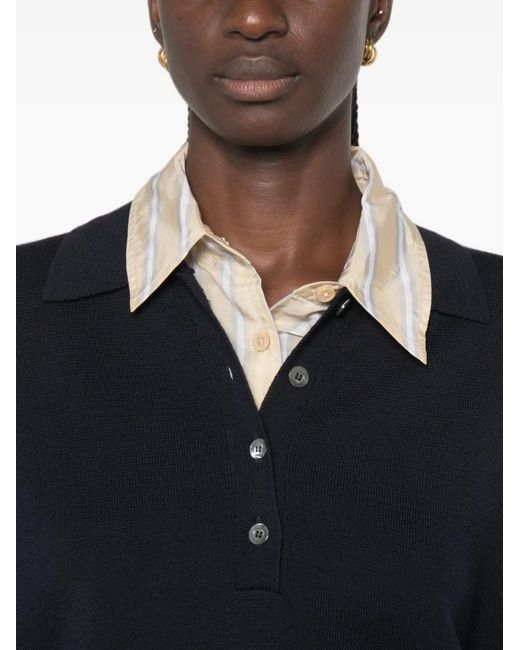 Rohe Black Button-Placket Polo Sweater
