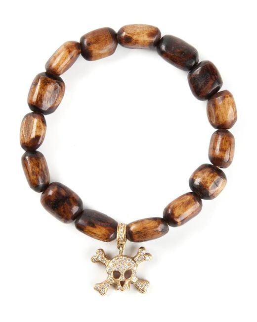 Loree Rodkin Natural And Diamond Skull Head Bracelet