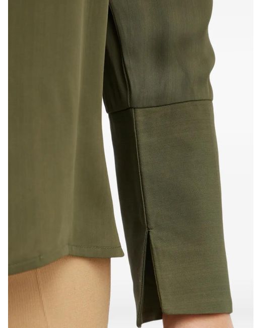 Silvian Heach Green V-Neck Collared Top