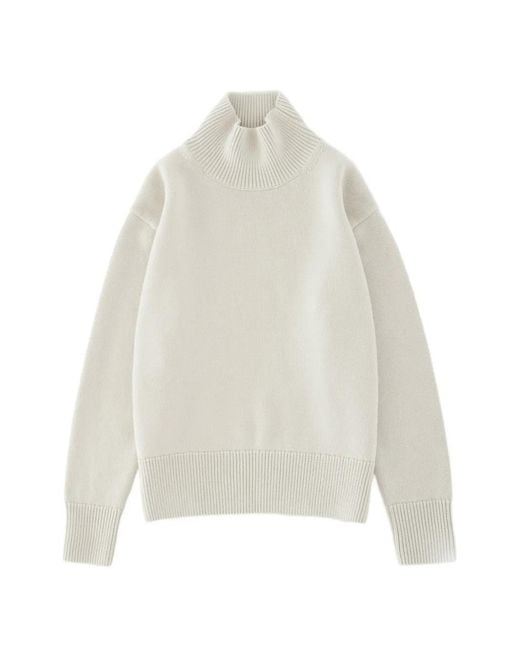 Studio Nicholson White Ribbed High-Neck Patria Knitwear