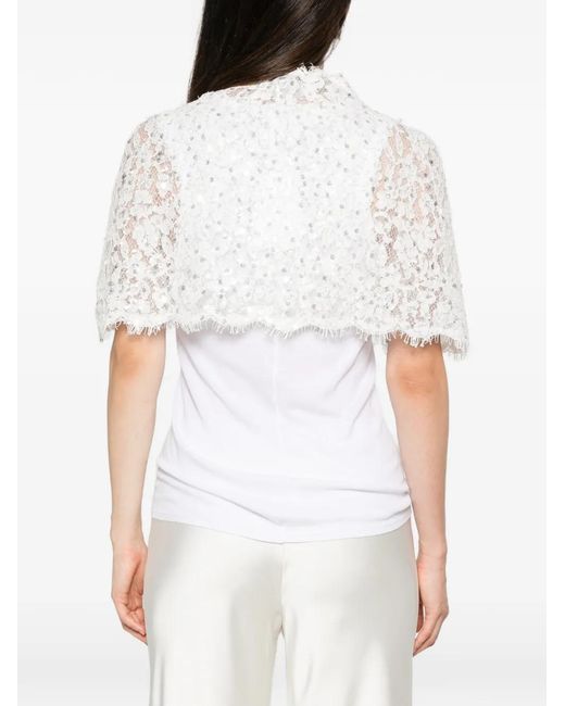 Adamaris White Sequin-Embroidered Lace Jacket