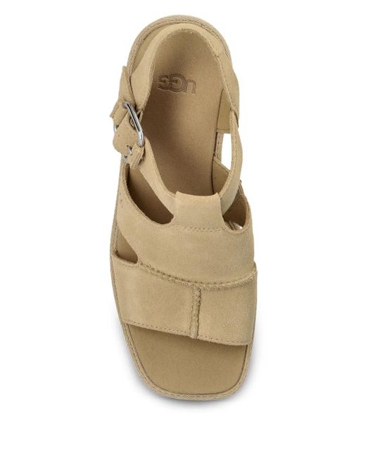 Ugg Brown 100Mm T-Strap Platform Sandals