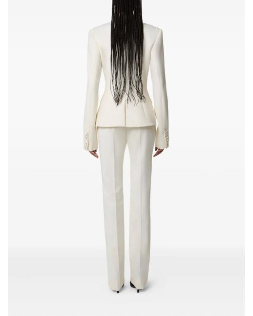 Nina Ricci Blazer Met Dubbele Rij Knopen En Gedrapeerde Sjaal in het White