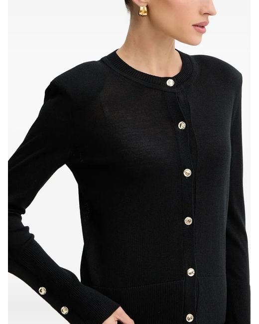 SIMONA CORSELLINI Black Button-Embellished Cardigan
