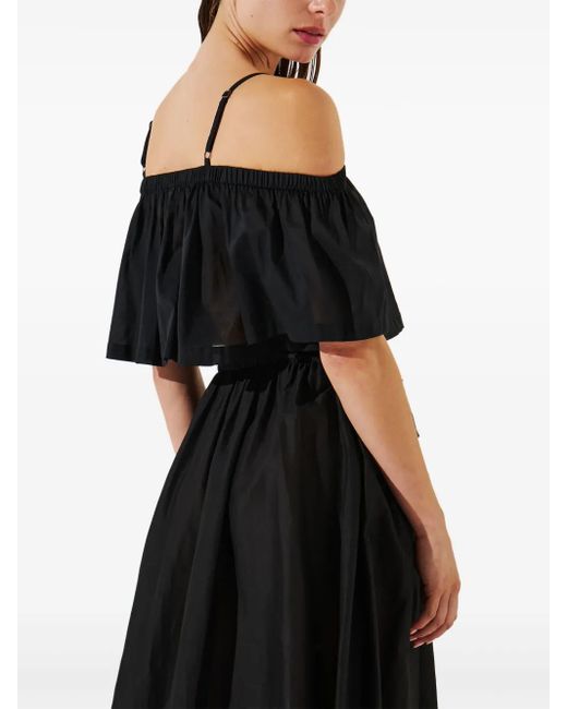 Karl Lagerfeld Black Wanderlust Tie-Neck Tunic Dress