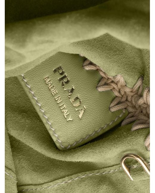 Prada Green Coque En Daim Pour Smartphone