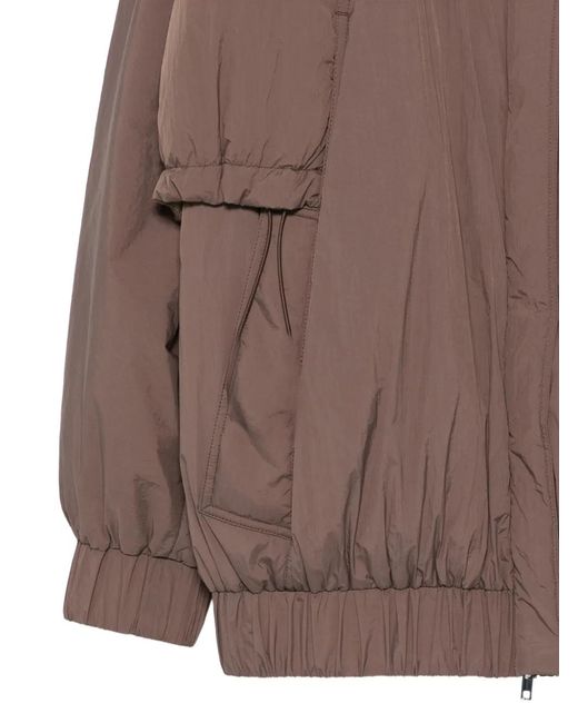 Alysi Brown Hooded Drawstring Jacket