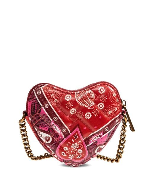 Kurt Geiger Red Micro Heart Paisley-Print Mini Bag