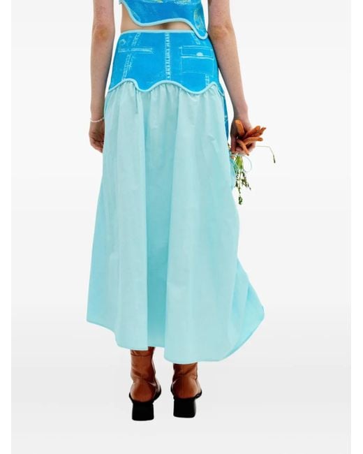 Ph5 Peony Maxi Skirt Blue