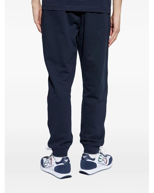 Pantalones De Chándal Con Logo EA7 de hombre de color Blue