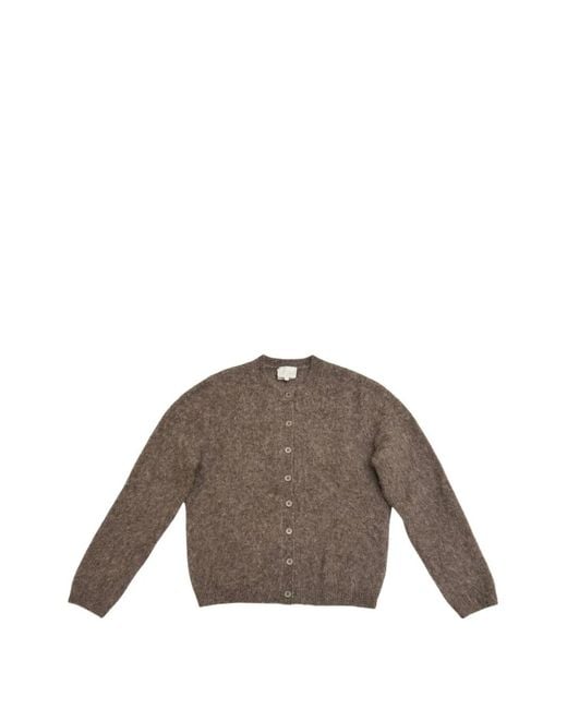 A.P.C. Brown Marion Taupe Alpaca-Wool Cardigan