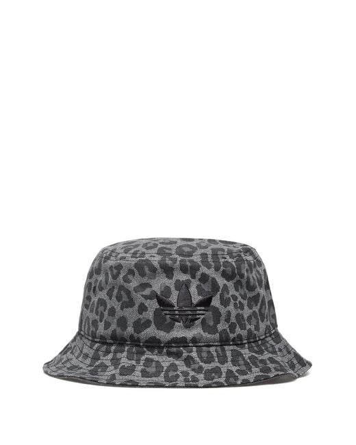 Adidas Gray Leopard-Print Bucket Hat