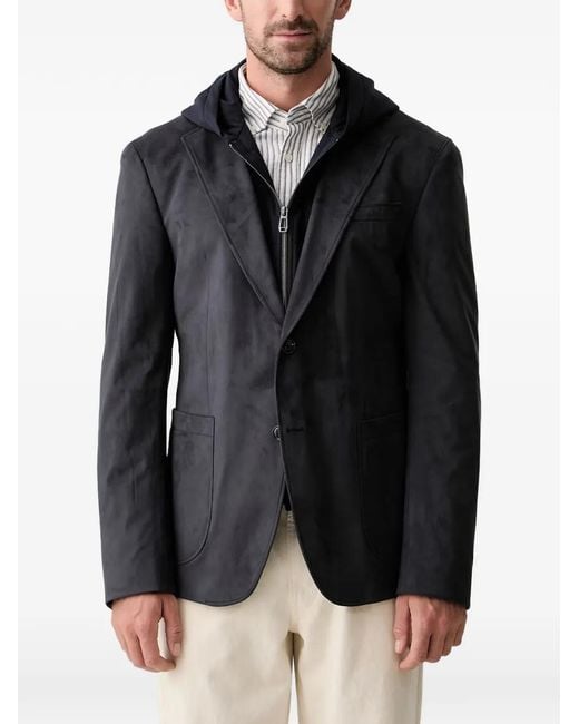 Joop! Black Hooded Single-Breasted Blazer for men
