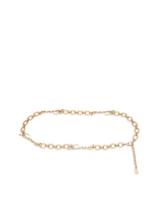 Twinset White Chain Lettering Belt