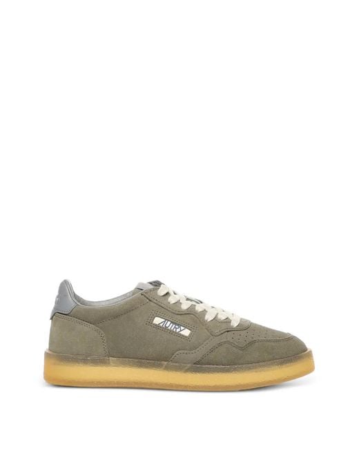 Autry Green Medalist Suede Perforated Sneakers for men