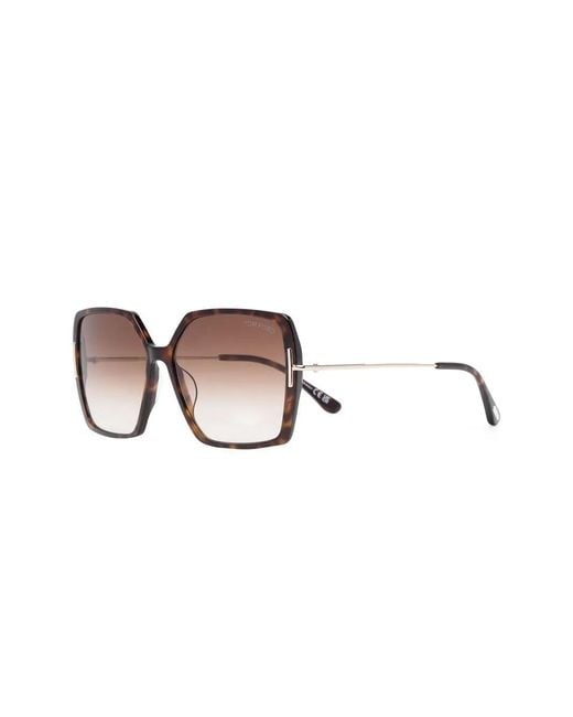 Tom Ford Brown Oversize Square-Frame Sunglasses