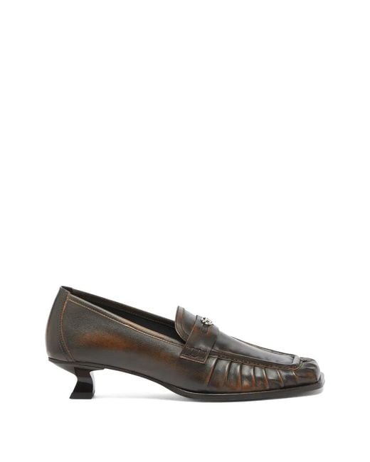 DIESEL Gray Oval D Square-Toe Loafers