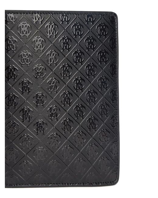 Roberto Cavalli Mirror Snake Portemonnaie mit Monogramm-Prägung in Black für Herren
