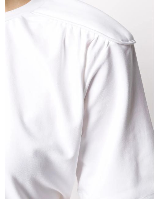 Remain White Piped-Shoulder T-Shirt