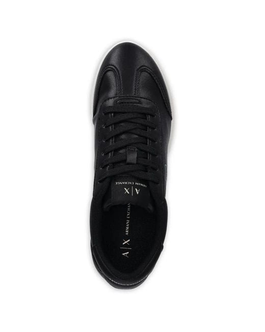 ARMANI EXCHANGE Black Logo-Detail Sneakers