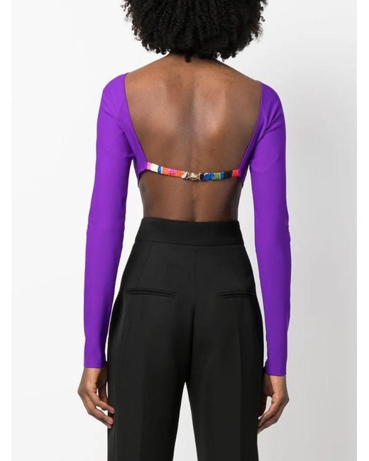 Emilio Pucci Purple Iride-Print Cropped Top