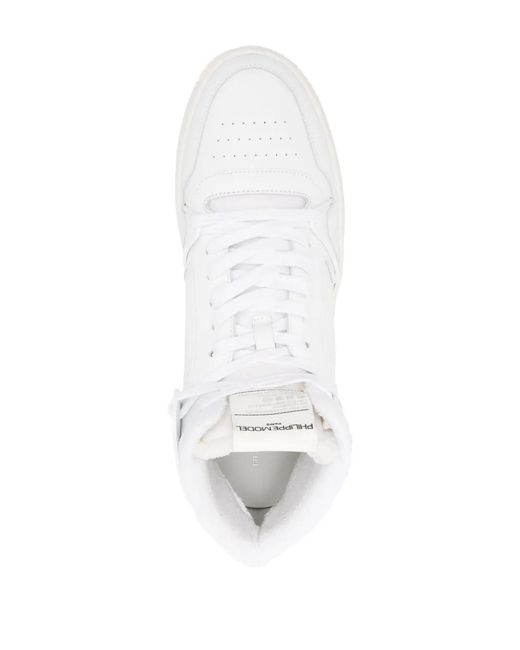 Philippe Model White La Grande Lace-Up Leather Sneakers for men