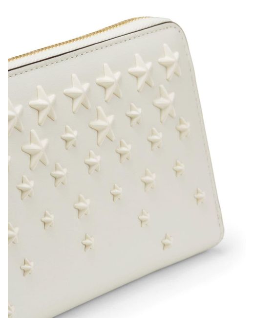 Jimmy Choo White Pippa Studded Leather Wallet