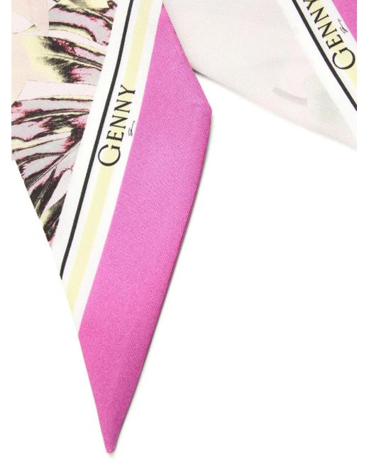 Genny White Abstract-Pattern Scarf